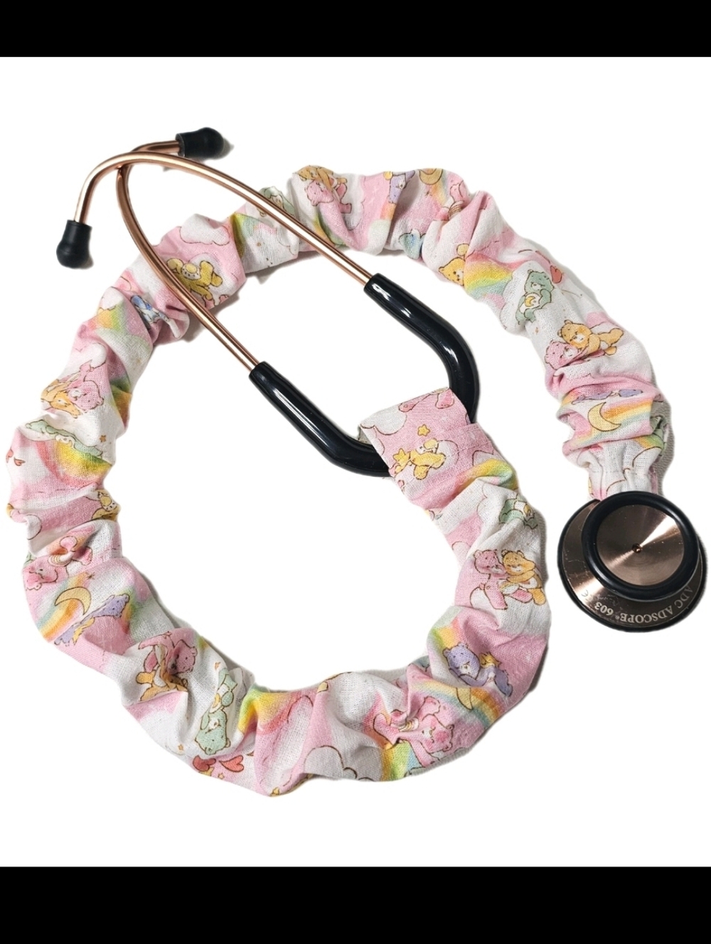 Colorful Light Pastel Pink Care Bears Stethoscope Washable Sleeve Cover - Picture 1 of 10
